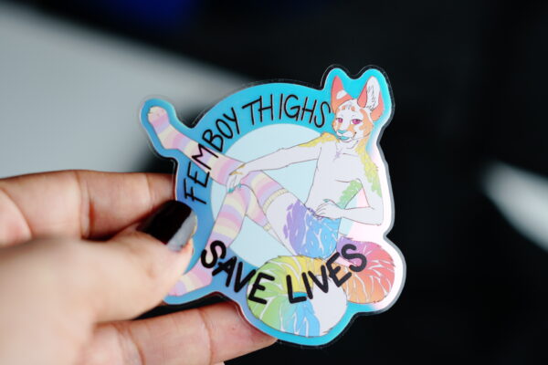 Femboy Thighs Save Lives Sticker - Image 2